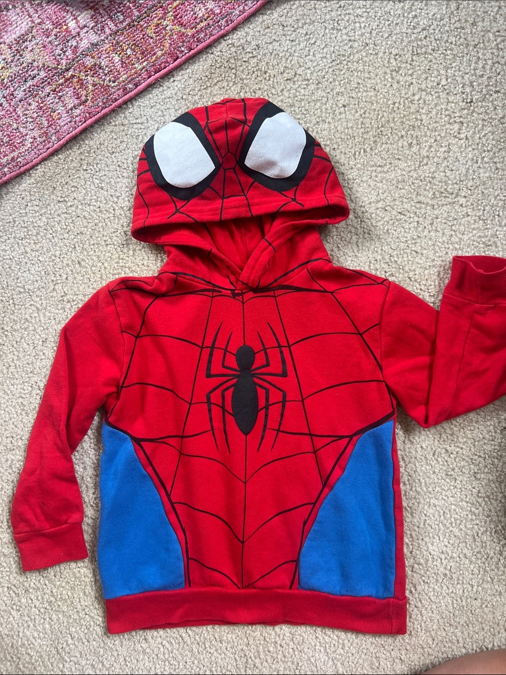 Spider-Man Red & Blue Hooded Kids Pullover - Picture 1 of 2